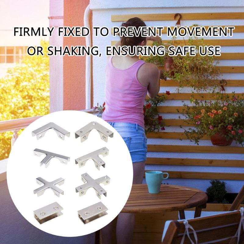 6pcs/set Secure Glass Shelf Support Clip L Shape Connectors Versatile Glass Joining Clamps for Display Case & Project