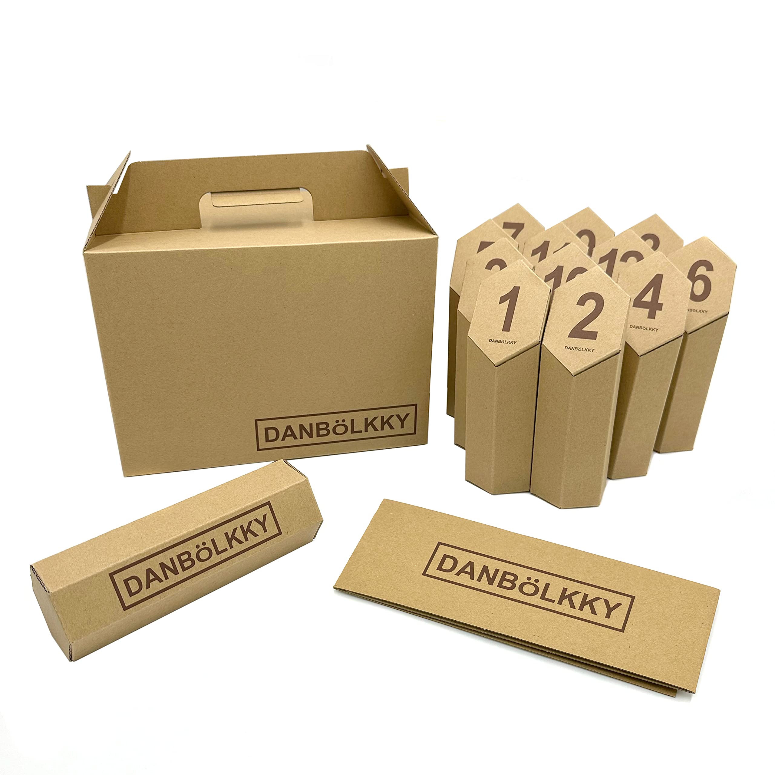 

DINETTE Mölkky at Home Dumbo-Lukku, Mölkky Sticks, Mölkkäli Set, Cardboard Toy Skittle [Easy Game for Family and Friends] (Natural)