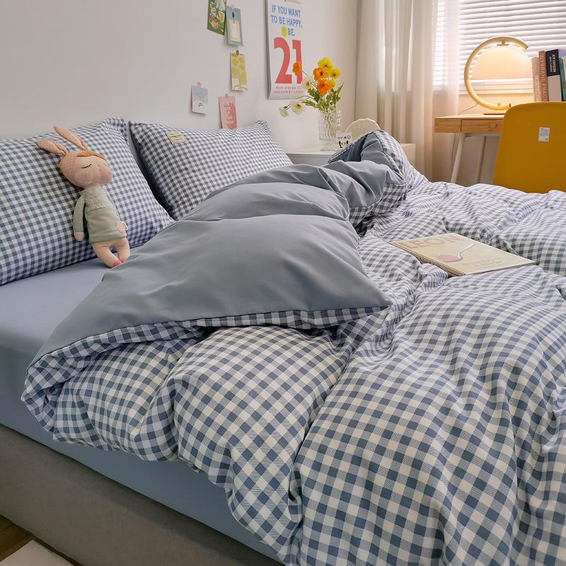 Class A Sleeping Naked, Maternal And Infant Grade Four-Piece Set, Pure Cotton Dormitory 3Pcs Set, Washed Cotton Quilt Cover, Bed Hat Model