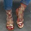 Large size rhinestone sandals women's 2025 new summer one-word flat-bottomed butterfly rhinestone sandals wish2025