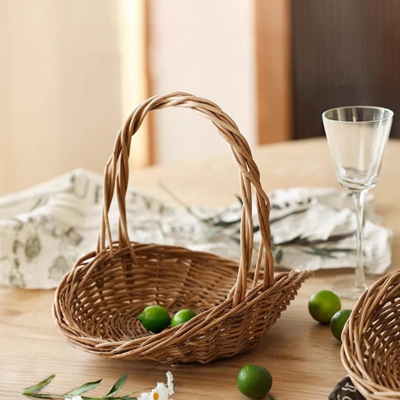 Modische Handgefertigte Weidenkörbe Tragbare Gesteckbehälter für Blumen Gartendekoration und Brautaccessoire
