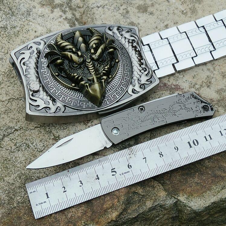 Belt Buckle Self-Defense Belt Men's Weapon Smooth Buckle Simple Multifunctional Whip Metal Decorative Belt