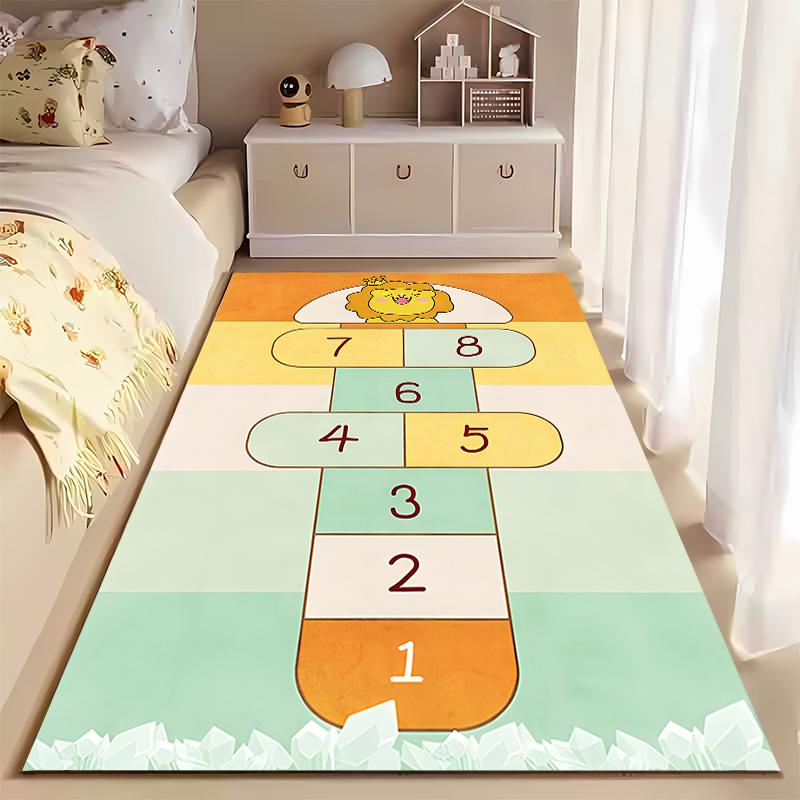 Rainbow Hopscotch Carpet for Kids Suitable for use as an anti-slip game mat for living room and bedroom sofas