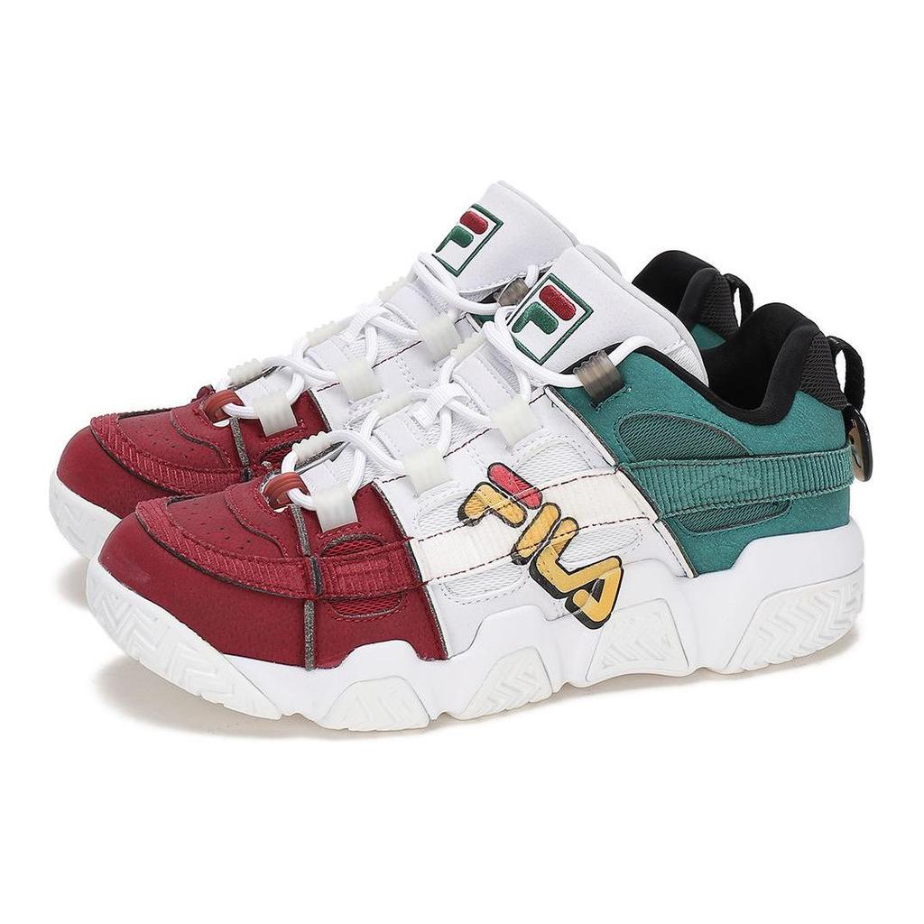 FILA Fusion Durable Breathable Low-Top Retro Basketball Shoes Women sneaker White Red T12W041202FWA