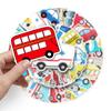 50 Transportation Doodle Cartoon Children's Reward DIY Skateboard Mobile Suitcase Stickers Waterproof