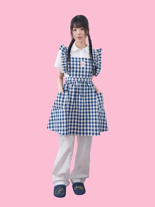 PONY PRESS CLUB Signature Frill Apron (Navy) Apron only