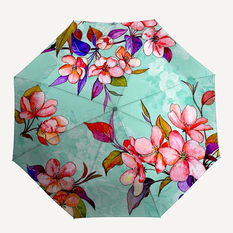 1pc Floral Pattern Design Umbrella with Plastic Handle,Suitable for All Seasons Umbrellaptys26014