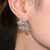 Zircon Butterfly Pearl Earrings Women's Exquisite Fashion Design Earrings High-end Personality Temperament Earrings