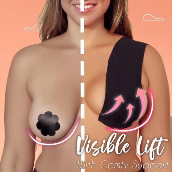 1 Rolle 2,5/3,8/5/7,5/10 cm Bruststraffungsband Bequem Verstellbar Polyester Atmungsaktiv Brustpolster Nippelabdeckung Unsichtbarer Langer Aufkleber für Voll