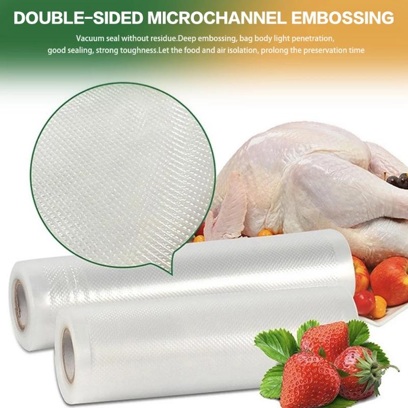 1 Roll Thicker Kitchen Vacuum Sealing Bags Reusable Rolls Fresh-keeping Food Saver Refrigerator Storage Bag Packages for Freezing