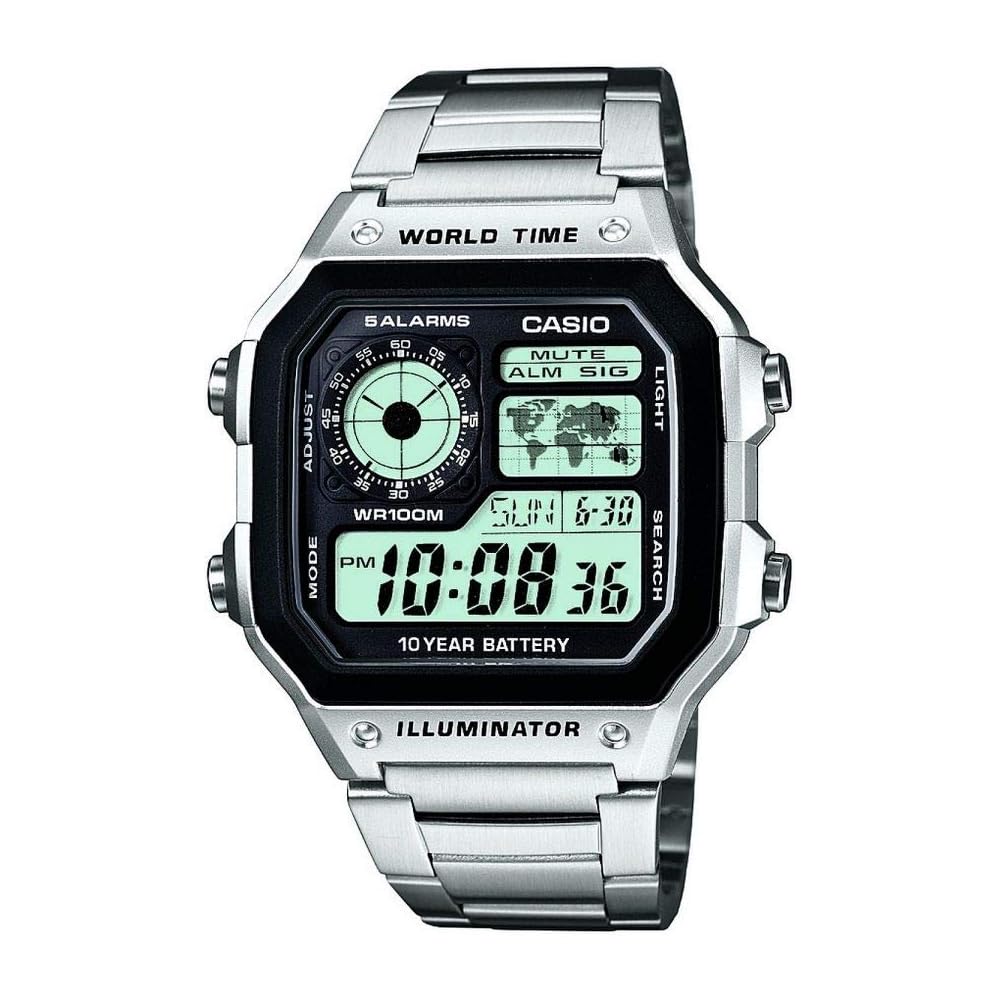 

Casio AE-1200WHD-1AVEF Men s Quartz Digital Watch Black Dial Stainless Steel Bracelet