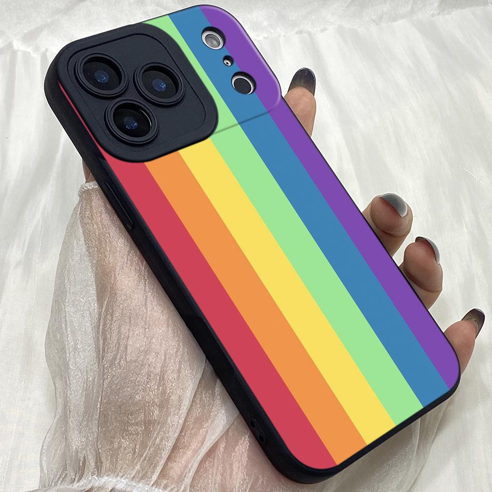 M391 Rainbow Design Angel Eyes Soft Phone Cases fori Phone Samsung Galaxy Xiaomi Rdemi Huawei Honor Infinix Realme OPPO Vivo All Model TPU Case