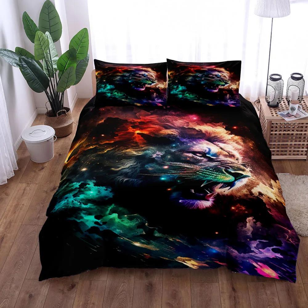 Abstract Space Nebula Duvet Cover Set UK Single Double Queen King  Full King Size Bed Linen Set