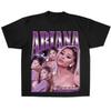 T-shirt Ritratto Ariana Grande Unisex Cotone Vintage Cantante Pop Oversize Casual Streetwear Maglietta Manica Corta per Fan