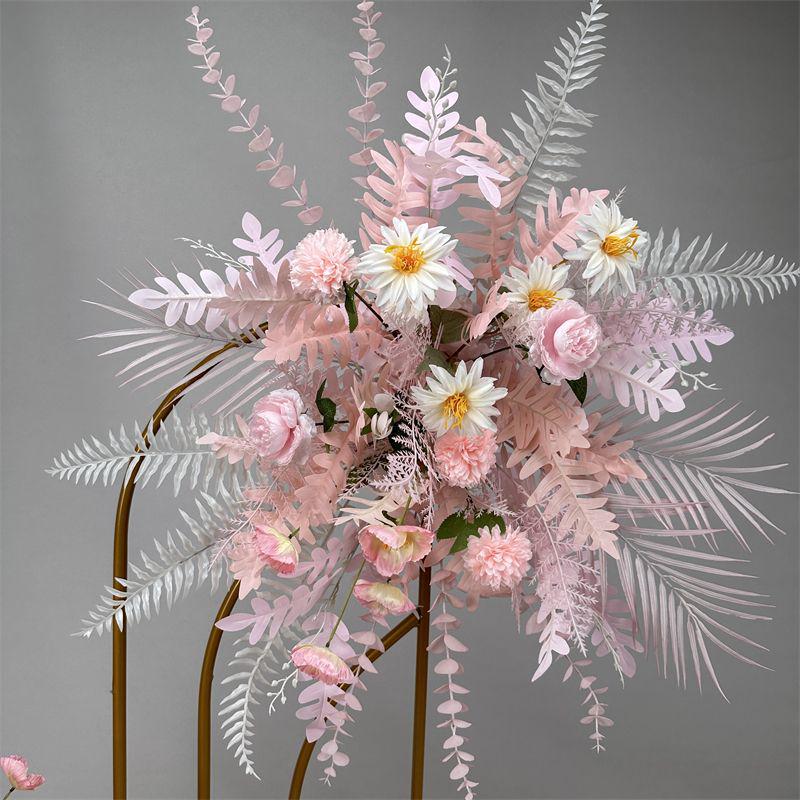 Wedding Floristry: Simulated Flower Scene Arrangement with Seven Optional Colors for T-Stage and Aisle Decoration