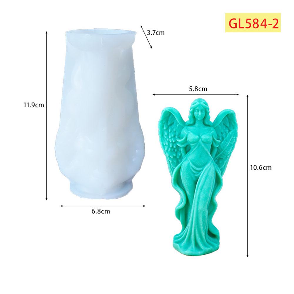 Flügel Göttin Duftende Silikon Kerzenform DIY Gebetsengel Skulptur Gips Harz Form Frauen Kerzenherstellung Zubehör Heimdeko
