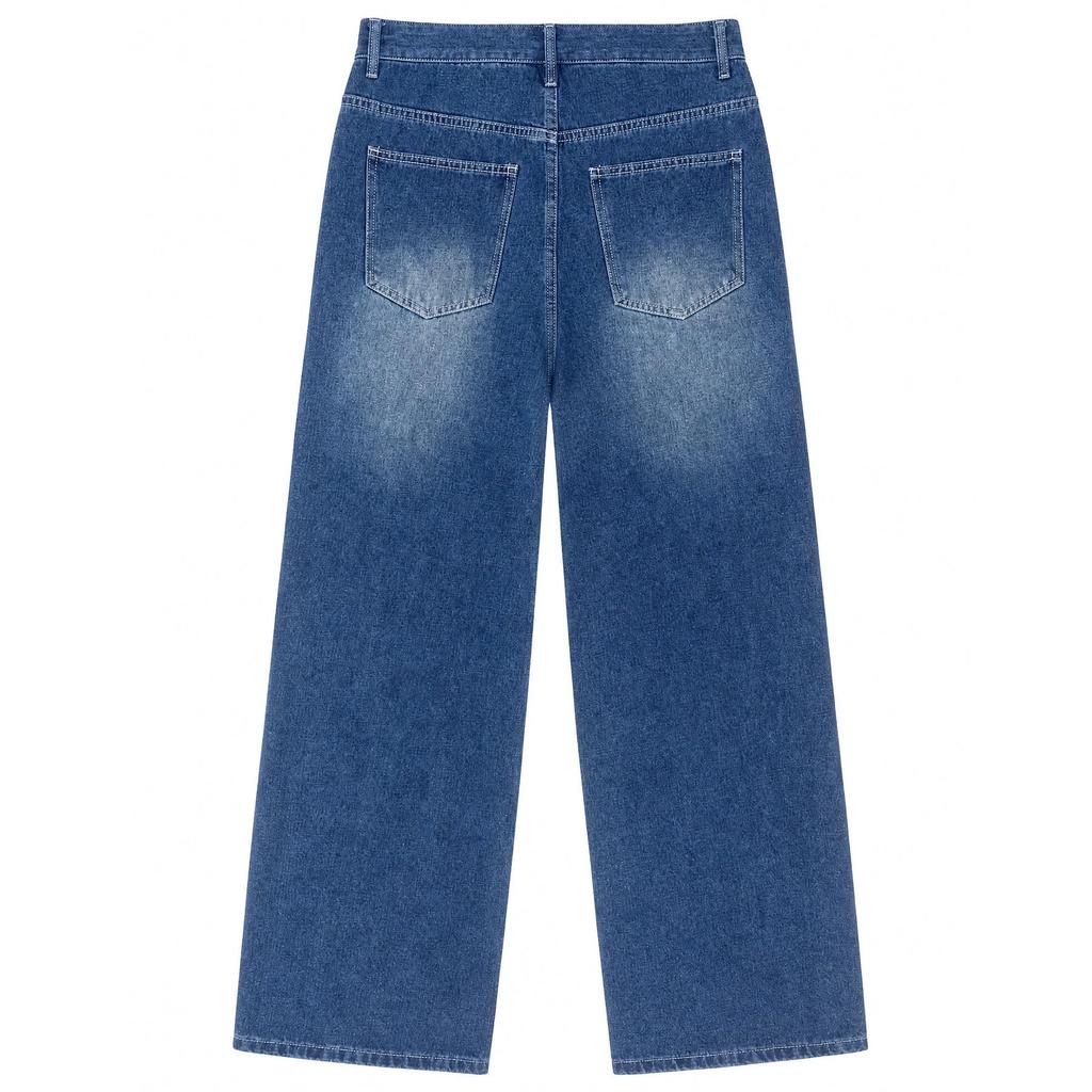 Men's Retro Washed Wide-Leg Jeans - European & American Vintage Style