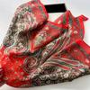 Vintage Paisley Satin Square Scarf Women Silky Soft Neck Scarf Versatile Thin Bandana Hair Wrap Shawl Elegant Hair Accessory