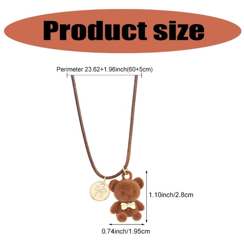 Fashionable Lovely Sturdy Plush Bear Pendant Necklace Designs for Trendy Girls and Personalize Styles Enthusiasts