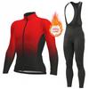 2026 Winter Warm Cycling Clothing Set Long Sleeve Thermal Fleece Cycling Jersey Set Bib Pants Ropa Ciclismo Bicycle Clothing MTB Bike Jersey Uniform