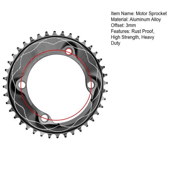 Motor Sprocket Heavy Duty Aluminum Alloy Chainring 40T To 58T Waterproof Rustproof Tooth Disc Replacement for Road Bike
