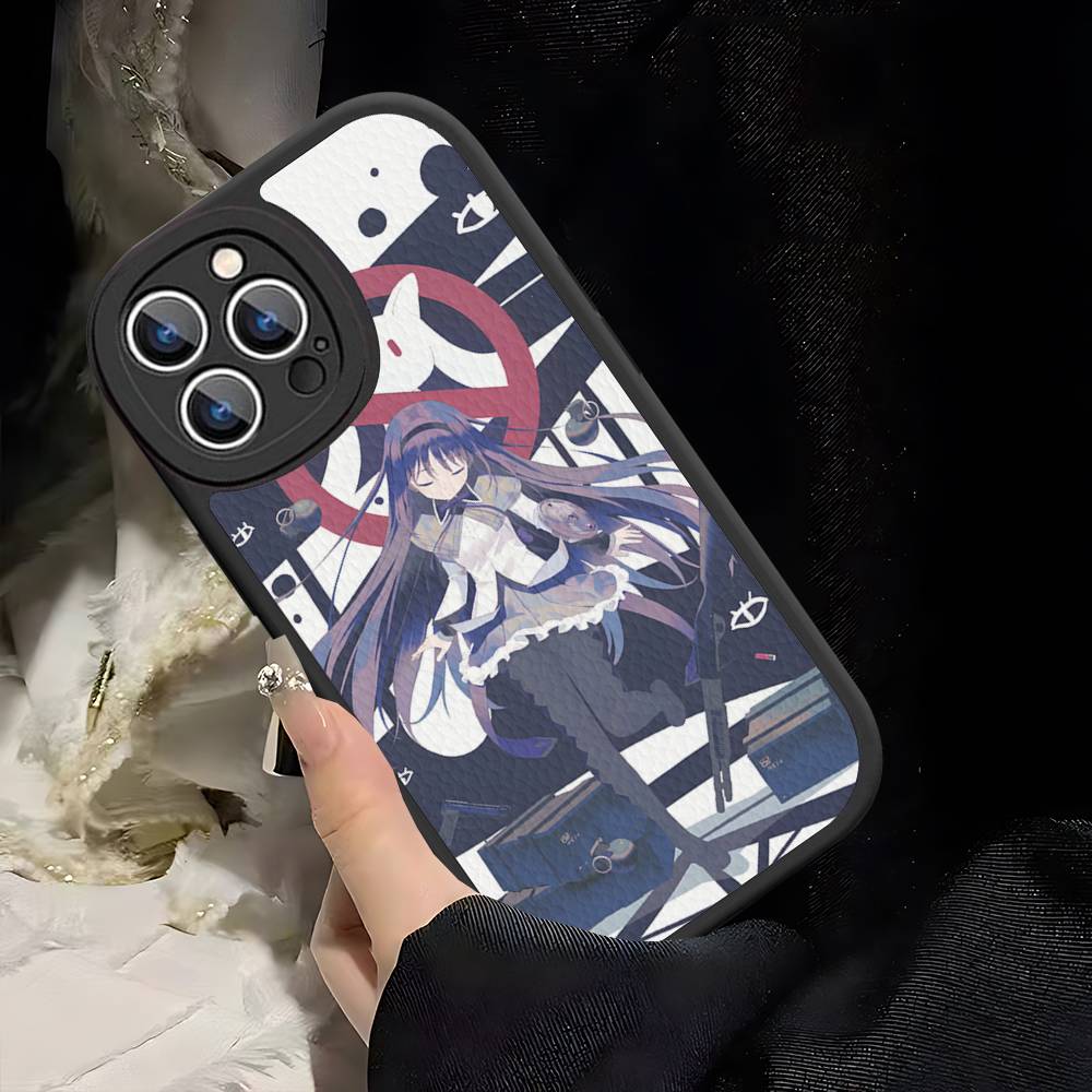 

Cute Anime Puella Magi Madoka Magica Phone Cover For IPhone 16 15 14 13 12 11 Pro Max Plus Leather Soft Case iphone 13promax