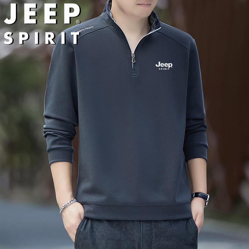 JEEP SPIRIT Men's Half-Zip Pullover Sweatshirt