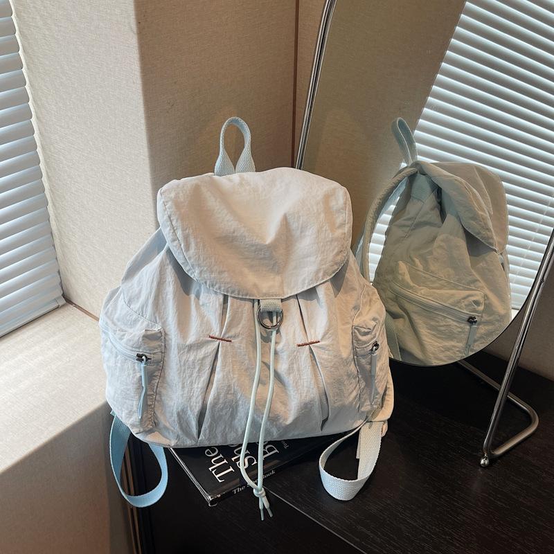 Lightweight travel backpack female fashion college student class cloth bag schoolbag large capacity handbag синий