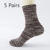 5 Pairs of Men's Autumn and Winter Thickened Warm New Pure Color National Wind Rabbit Wool Socks