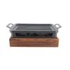 Tabletop Barbecue, Non-Stick Wooden Base Portable Alcohol Stove Compact Barbecue, Outdoor Griddle | Camping Plate for Restaurant Home Camping
