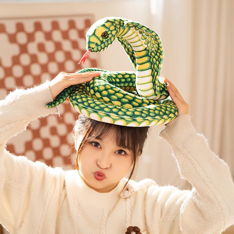 Simulation Snake Plush Toys Colorful Cobra Lifelike Boa Model Stuffed Doll Home Decoration Birthday Gift Photography Props