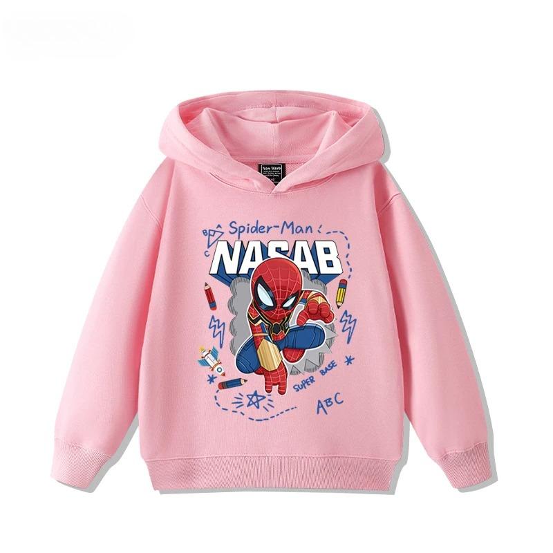 

Осень Зима Человек-паук Мультяшный Забавный Принт Детская Толстовка Мальчики и Девочки Повседневная Модная Толстовка Теплая Простая Стильная Толстовка 100