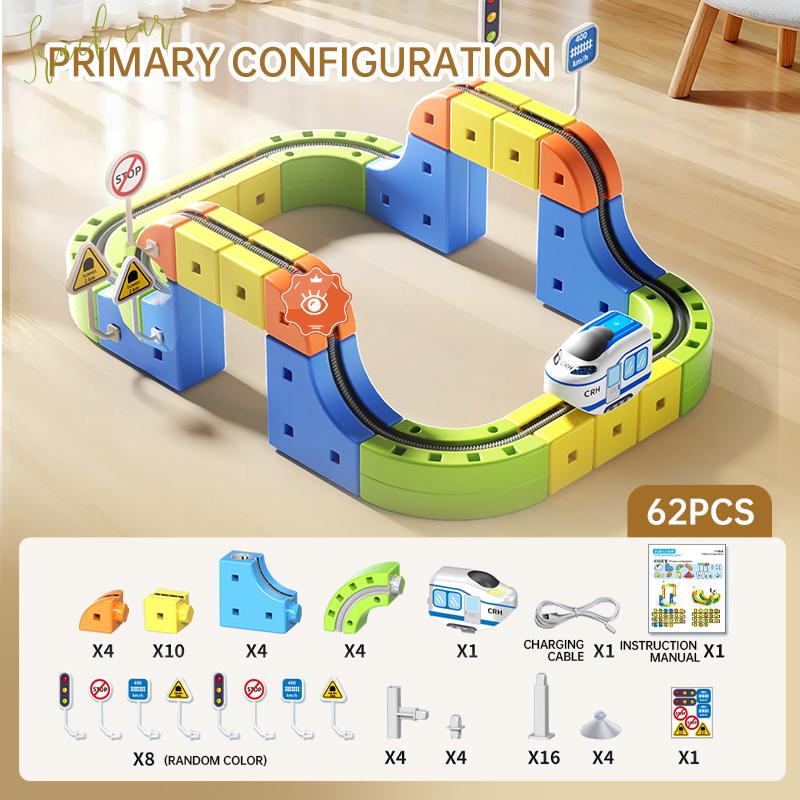 Non-Toxic Kids Magnetic Rail Car Cube Toys Educational Toy Diy Building Blocks Magical Track Train Gravity Maze Toy Christmas Gifts
