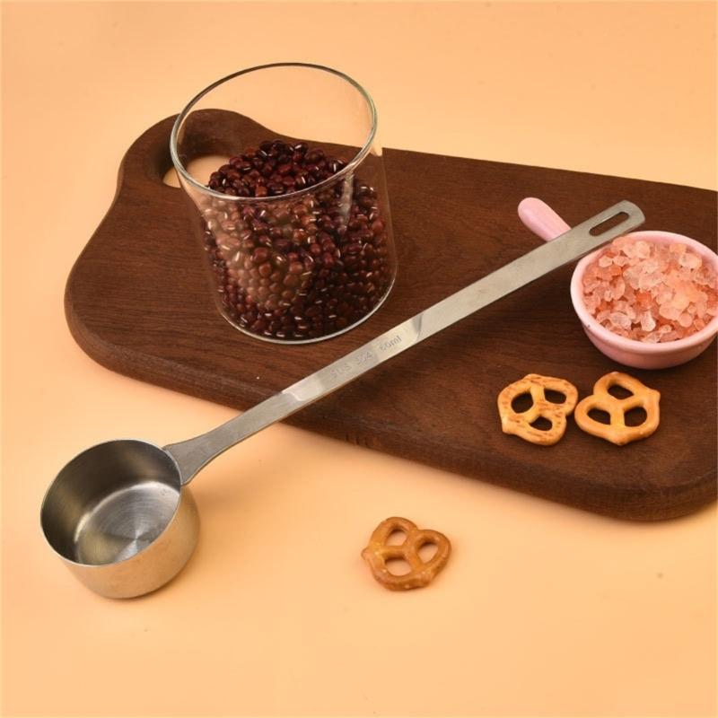 Premium 304 Nonrust Steel Long Handle Scoops Functional Baking Measuring Spoon Ideal For Coffee Powder And Spices