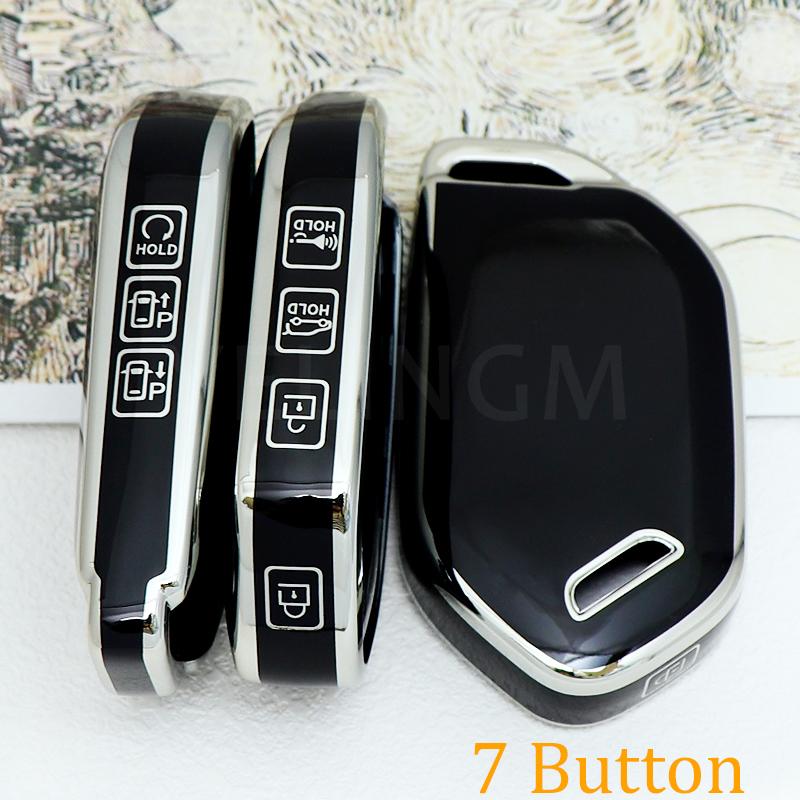 For Kia Picanto Ev9 Sorento Mq4 Carnival K8 Morning K5 Carens Rio Seltos 5/6/7/8/9 Botton Tpu Car Key Case Cover Key Fob