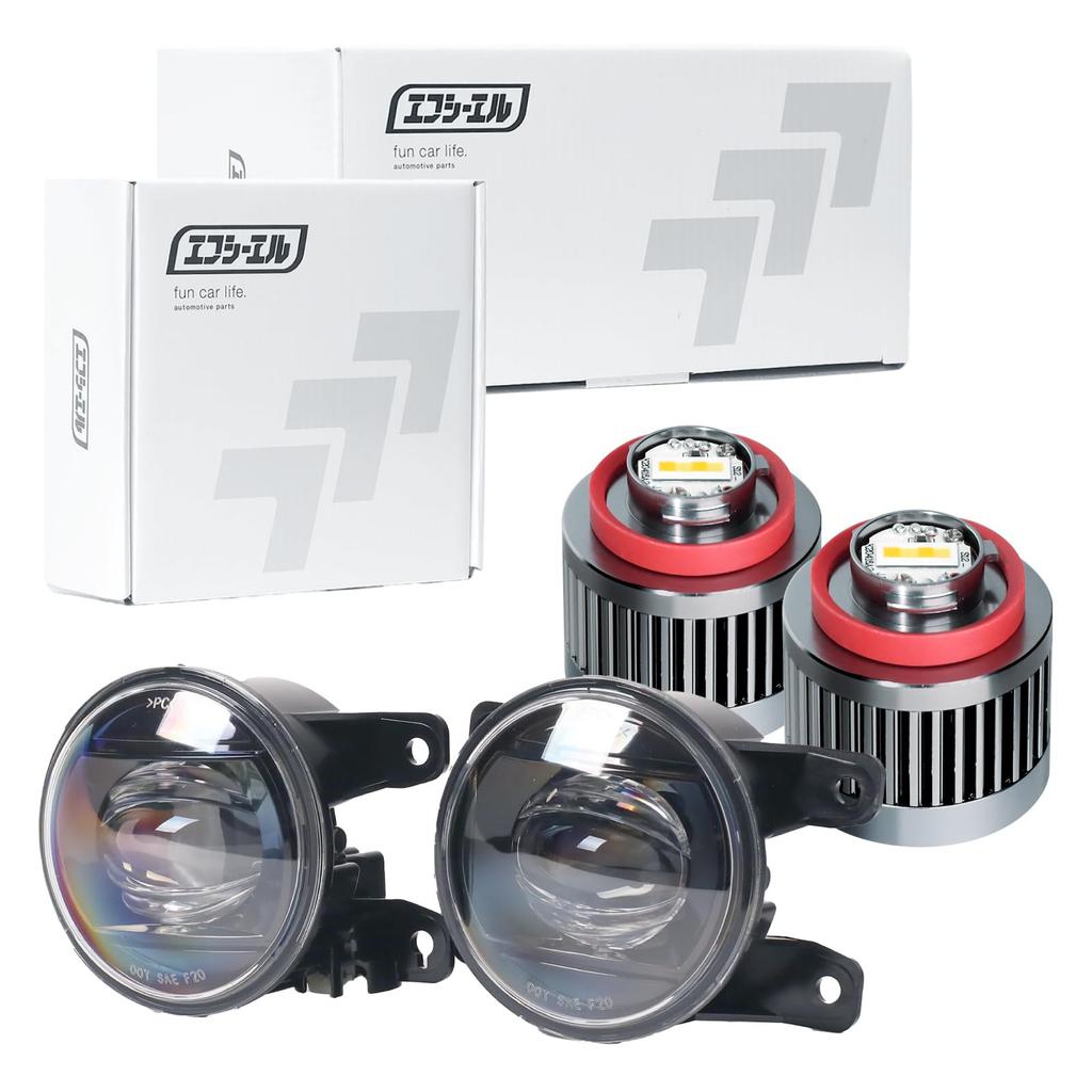 Fog Lamp Unit Clear Cut Type Clear Vehicle Inspection Compliant Fcl. L1B, 2-Color Switching, Lines, Projector, C, Yellow, White, Lens, Aftermarket,