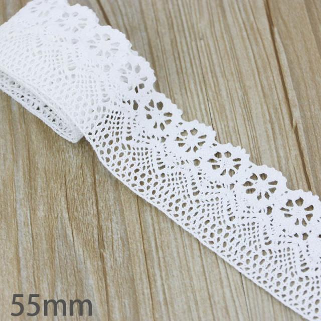 5 Meters/Roll White Cotton Embroidered Lace Net Material Trim Do-It-Yourself Sewing Handmade Craft Ribbon Materials