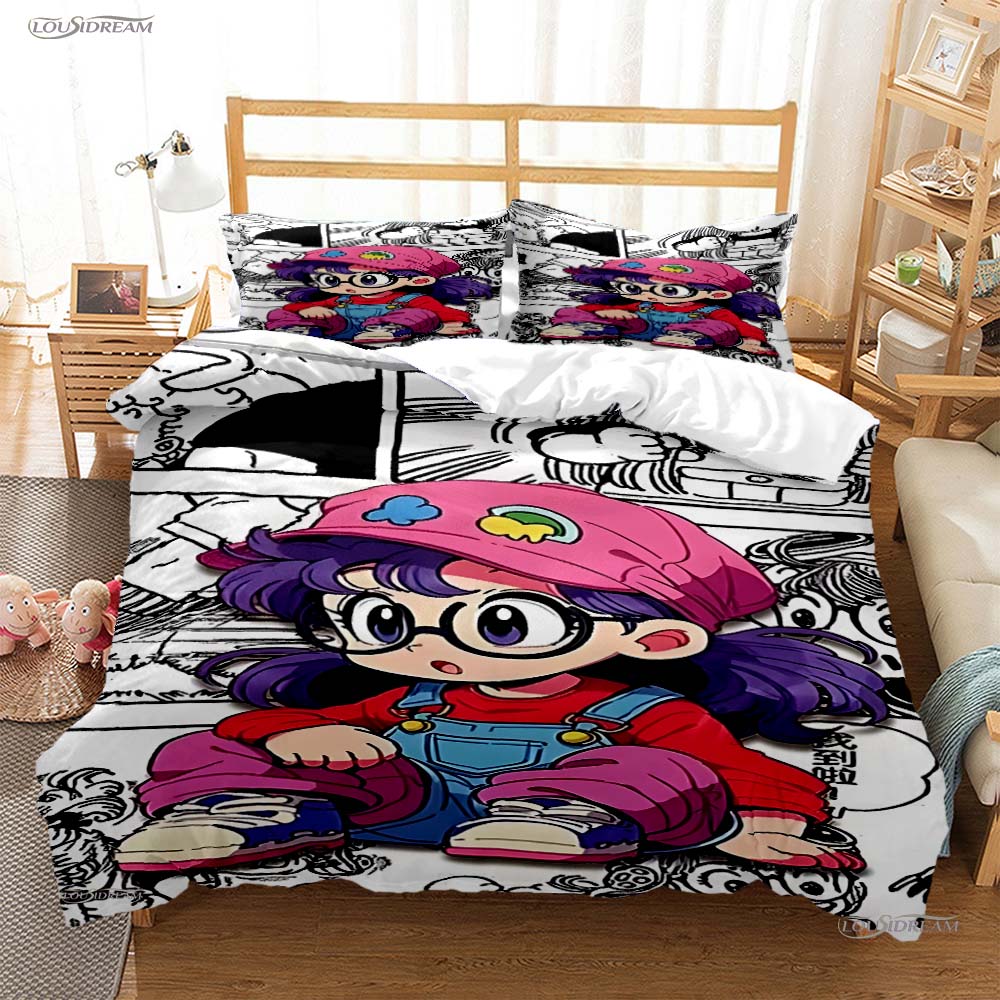 DR Slump Arale Anim Casal All Season Duvet Cover Comforter Bedding Set Soft Quilt Cover and Pillowcases Single/Double/Queen/King