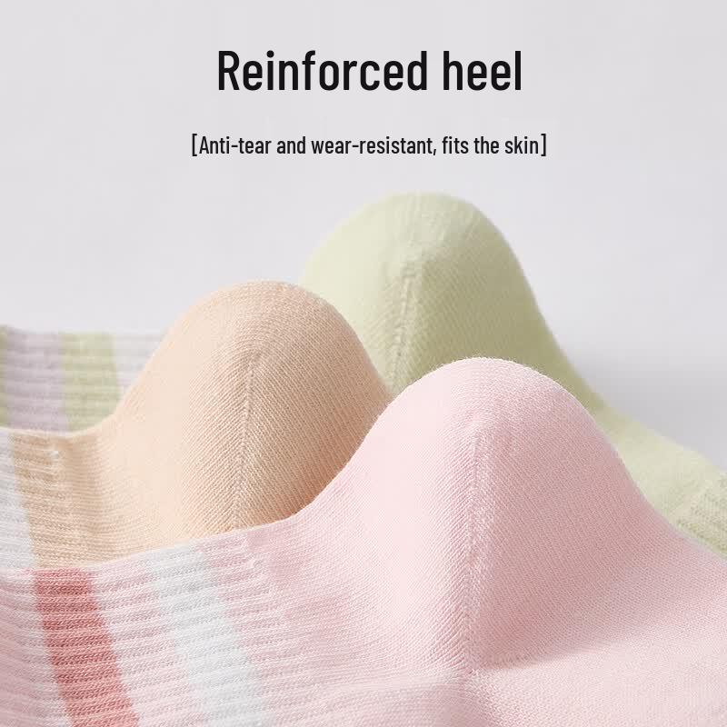 Langsha Women's Pure Cotton Antibacterial Ankle Socks (5 Pairs)