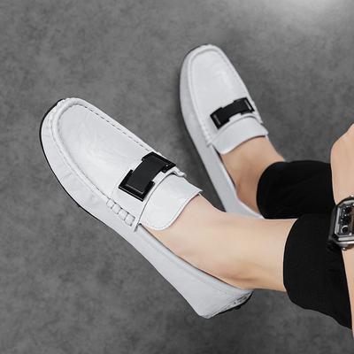 Fashion New Flats Mens Casual Dress Shoes Genuine Leather Slip-On Loafers Classic Men Shoes for Wedding All-match Male Outdoor Footwear