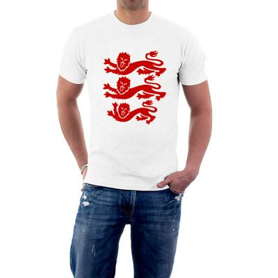 England T-Shirt Heraldik 3 Löwen. Flagge Cricket Rugby Fußball St. Georgstag