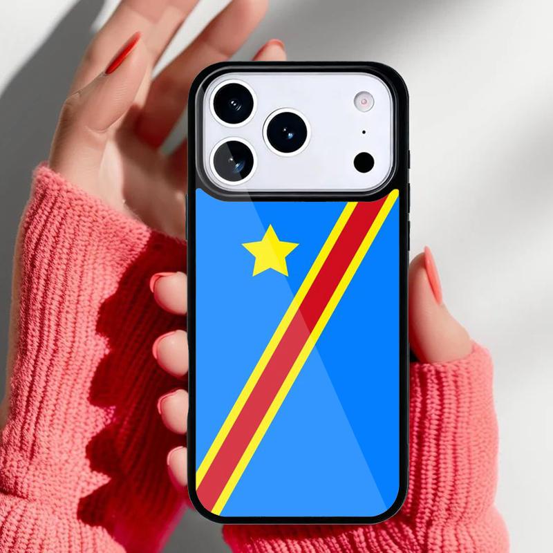 

Congo Flag Phone Case for iPhone 17 16 15 14 13 Pro Max Back Cover for 12 11 Pro Coque iPhone 15 Pro