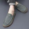Men Loafers Handmade Sewn Moccasins Slip-on Male Flats Leather Casual Lightweight Men Shoes Daily Commute Footwear Driving Shoes
