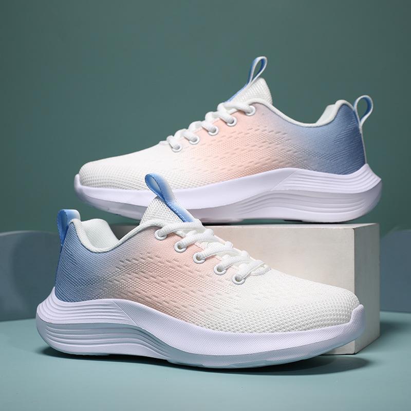 Sports Women's Shoes 2025 Spring and Summer New Breathable Fly-woven Mesh Fashion Casual Running Shoes Women's Non-slip and Wear-resistant Walking 