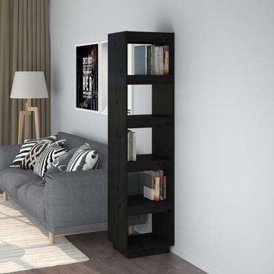Vidaxl Bookshelf/Room Divider, Black, 40X35X167 Cm, Pine