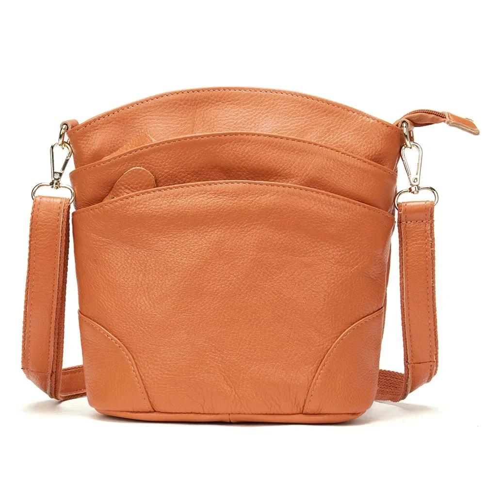 Genuine Leather Women Messenger Bags Cow Leather Crossbody Shoulder Bag Small Female Handbags Capacity Phe Bag for Girls