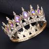 Royal Queen King Tiaras and Crowns for Women Princess Prom Wedding Party Full Round Diadem Bridal Hair Jewelry Accessories