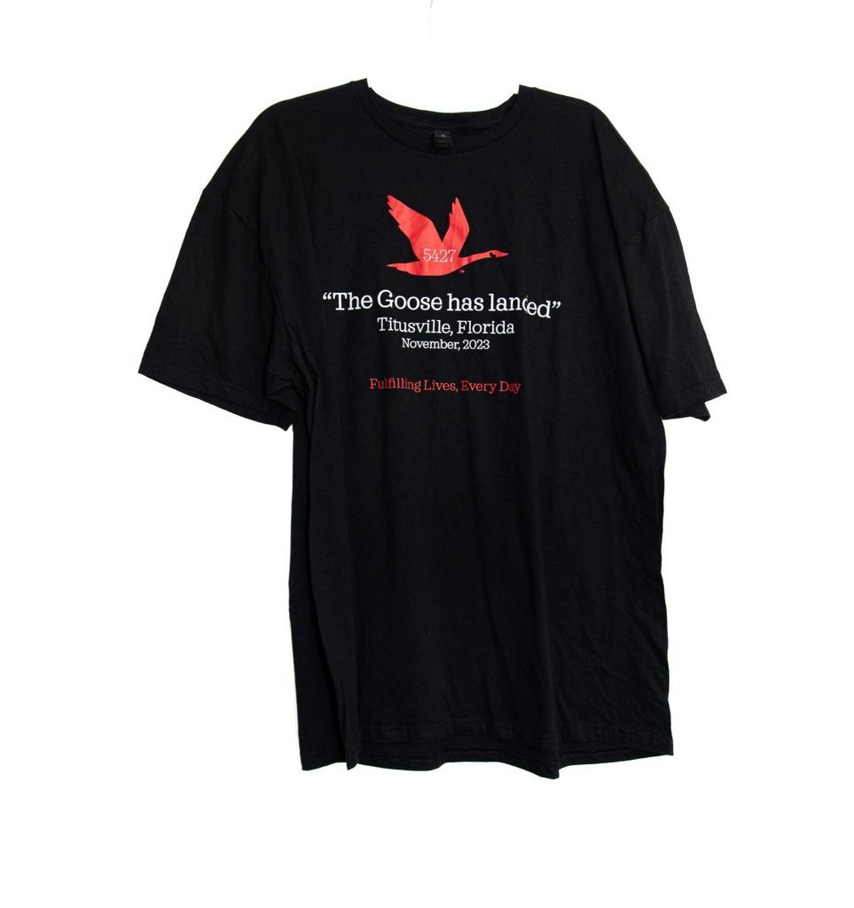 The Goose Has Landed Titusville Florida T-Shirt 2XL November 2023 Black Short Sl