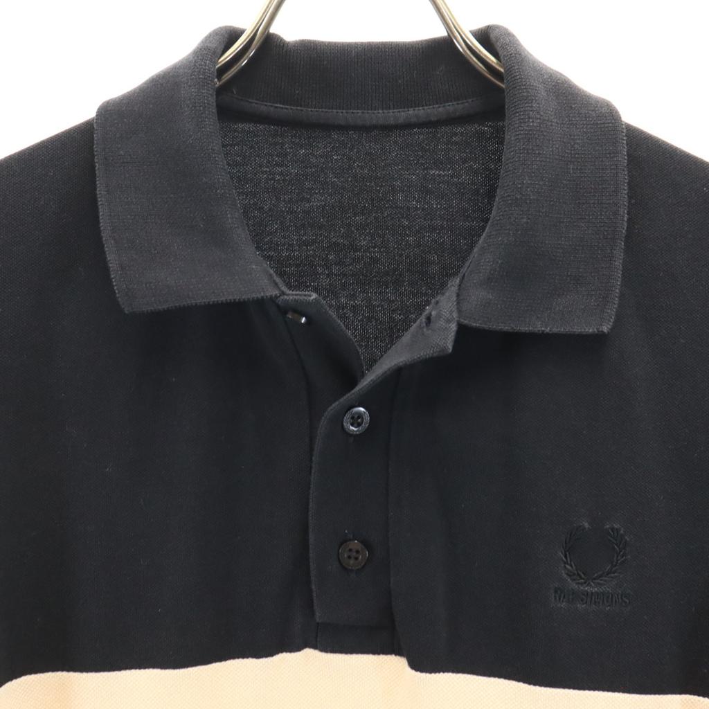 Fred Perry Made In Portugal Border Pattern Short Sleeve Polo Shirt Fawn Men's Used