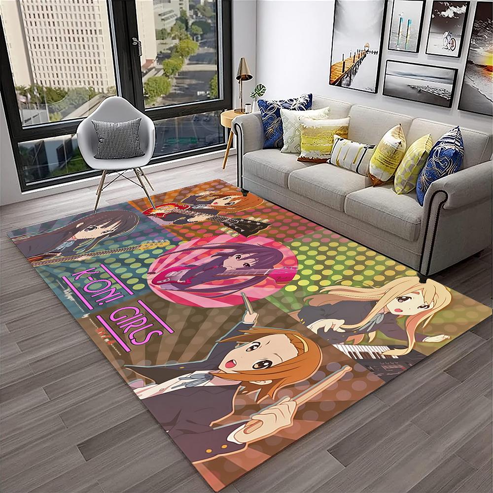 Kawaii Girls K-ON Cartoon Cute Lolita Carpet Rug for Home Living Room Bedroom Sofa Doormat Decor,kid Area Rug Non-slip Floor Mat